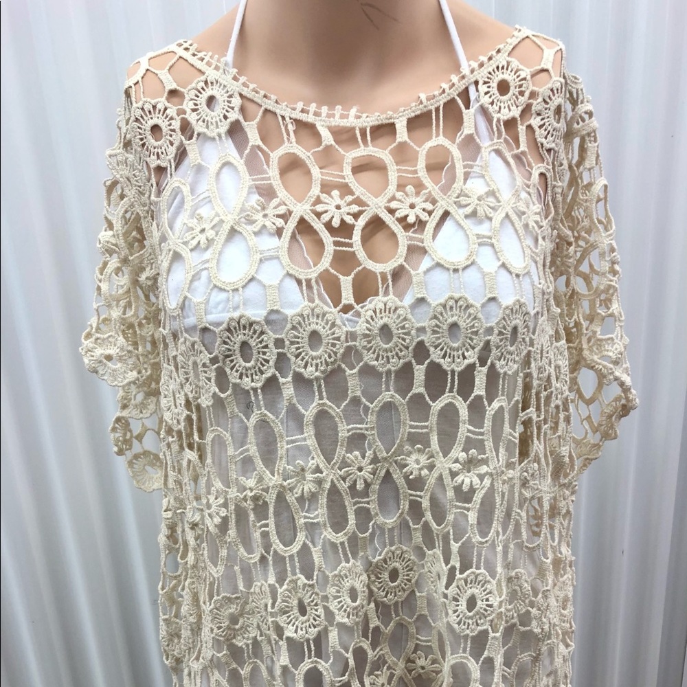 COPY - Bobeau Nordstrom Rack Cream Crocheted Lac…